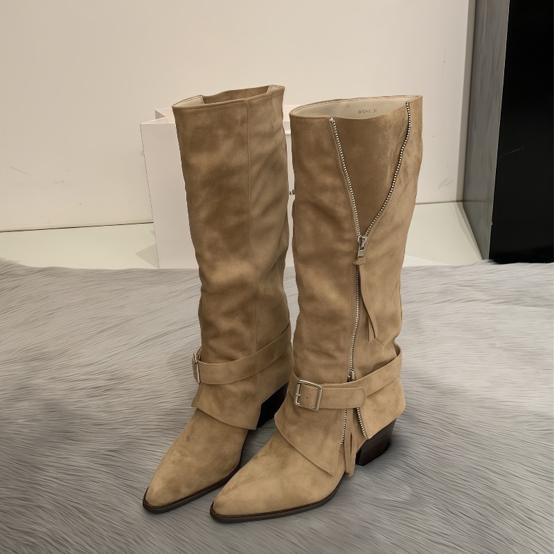 Women's Boots Vintage Suede Le - Pipe Bending Spring ulasan dan harga